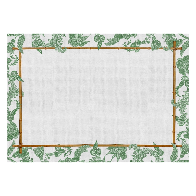 CONJ. JOGO AMERICANO FLOWER'S PRINT CELADON - Linha Flower's Print - HD - 