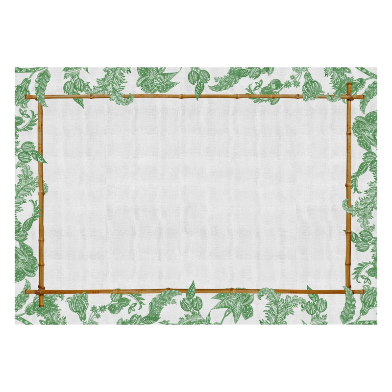 CONJ. JOGO AMERICANO FLOWER'S PRINT VERDE - Linha Flower's Print - HD - 