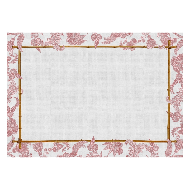 CONJ. JOGO AMERICANO FLOWER'S PRINT ROSA - Linha Flower's Print - HD - 