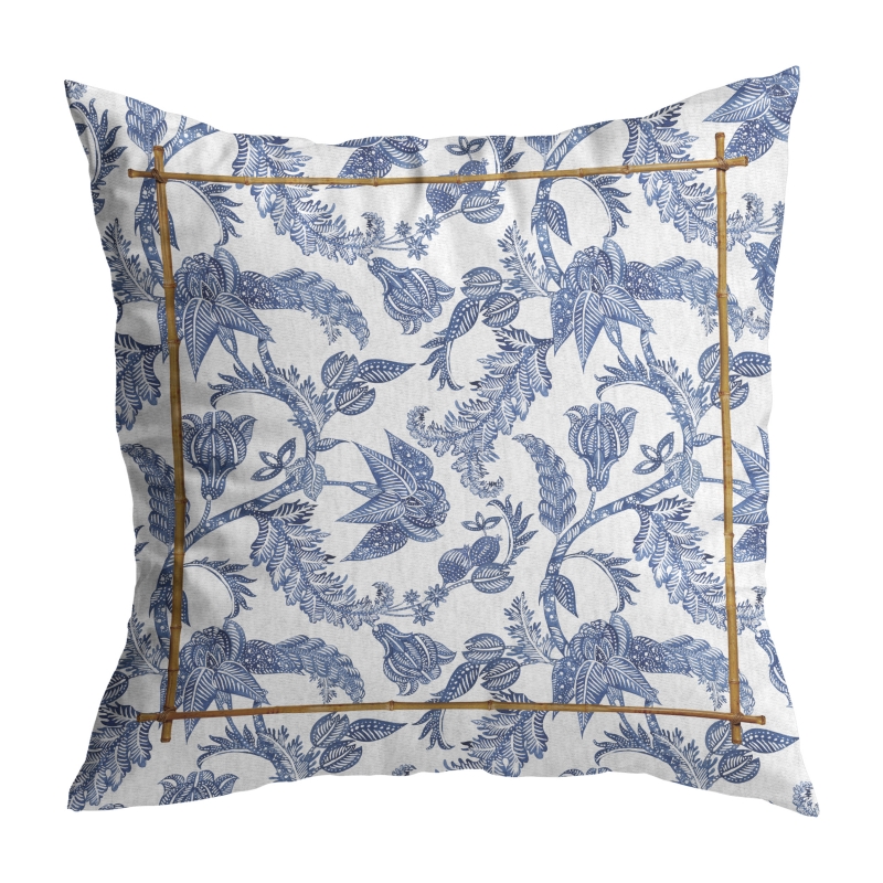 ALMOFADA FLOWER'S PRINT AZUL - Linha Flower's Print - HD - 