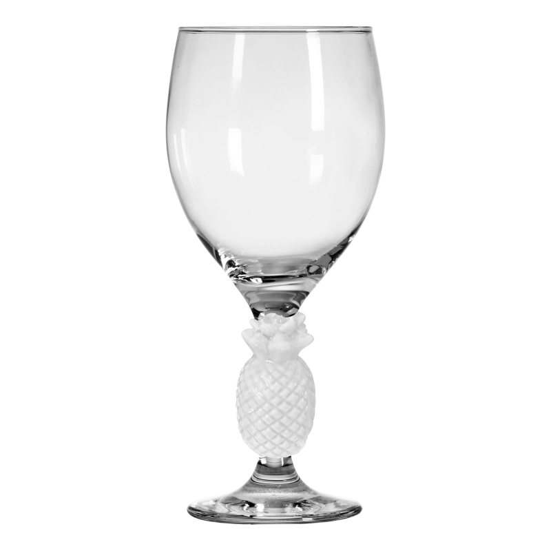 TAÇA DECORADA ABACAXI BRANCO - Linha Taças Decoradas - 