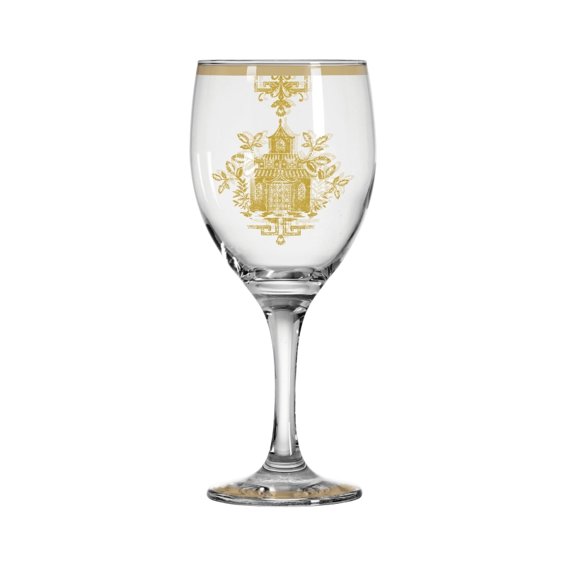 TACA DE VINHO MANDARIM DOURADO - Linha Mandarim Dourado - 