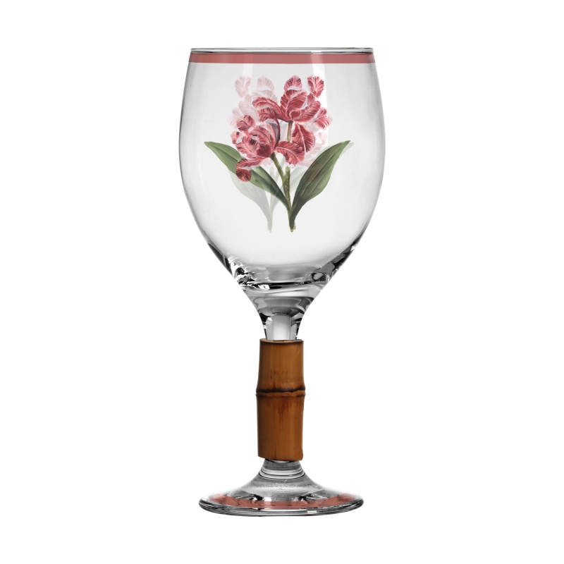 TACA DE AGUA ORQUIDEE ROSA C/ BAMBU - Linha Orquidée - 