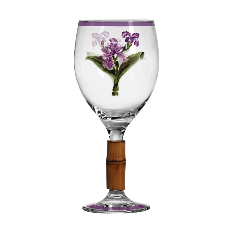 TACA DE AGUA ORQUIDEE LILAS C/ BAMBU - Linha Orquidée - 