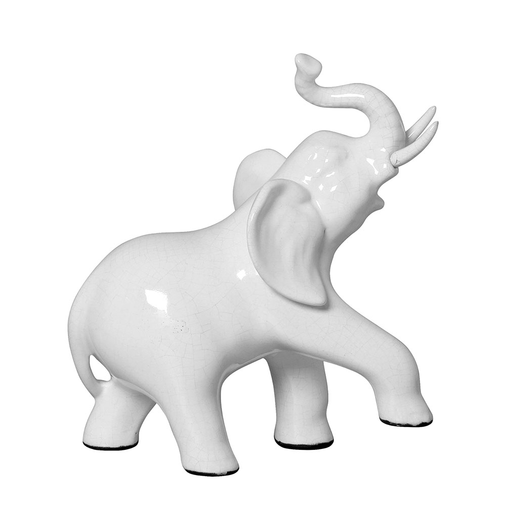 ELEFANTE C/MARFIM BRANCO -  Objetos para Decoração em cerâmica - 