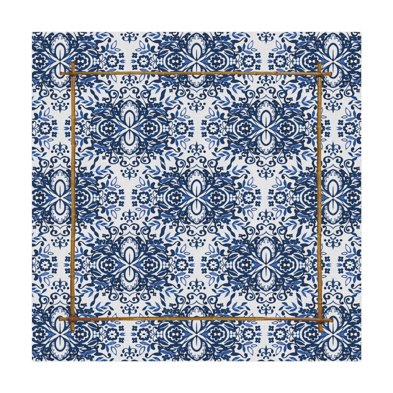 CONJ. GUARDANAPO DOLCE MARE AZULEJO PORTUGUES AZUL - Linha Dolce Mare - HD - 