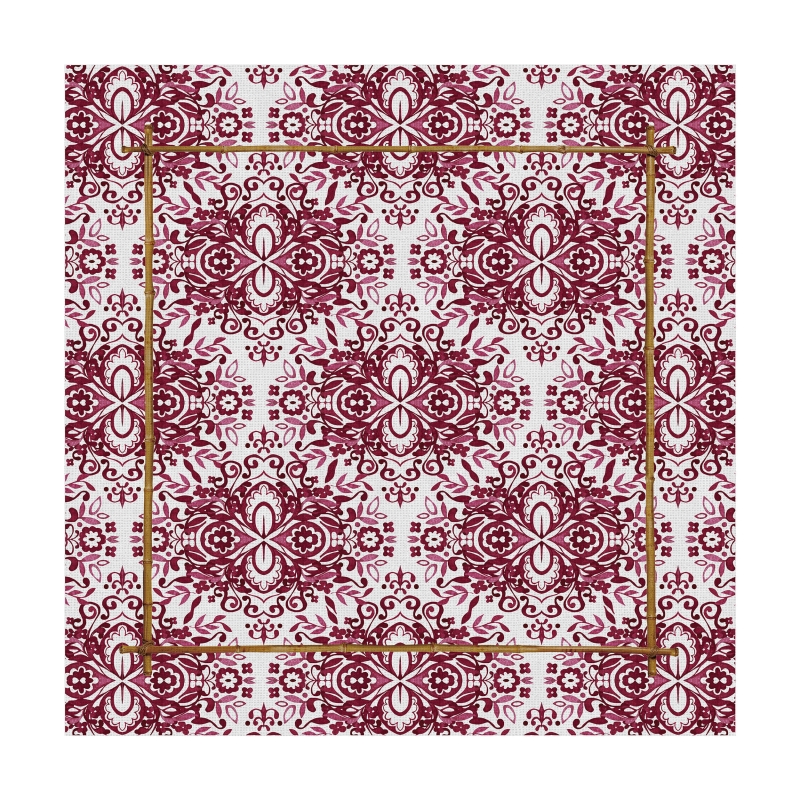 CONJ. GUARDANAPO DOLCE MARE AZULEJO PORTUGUES VERMELHO - Linha Dolce Mare - HD - 