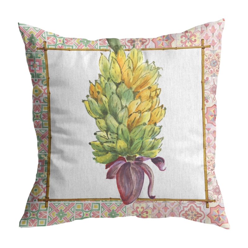 ALMOFADA LADRILHO TROPICAL BANANA - Linha Ladrilho Tropical - HD - 