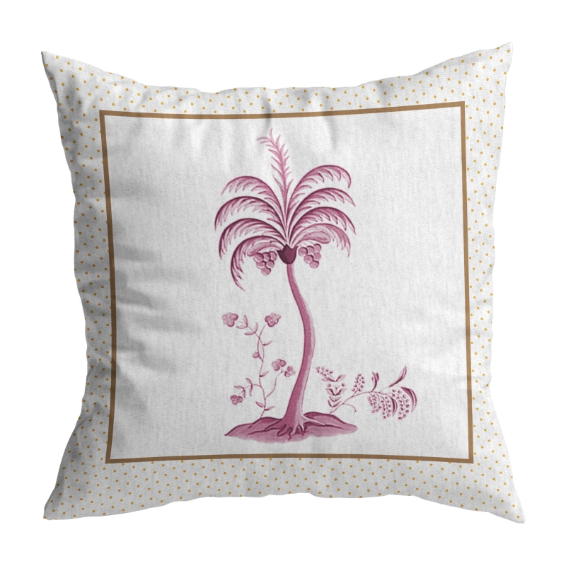ALMOFADA PETIT POA TROPICALLE ROSA COQUEIRO - Linha Petit Poa Tropicalle - 