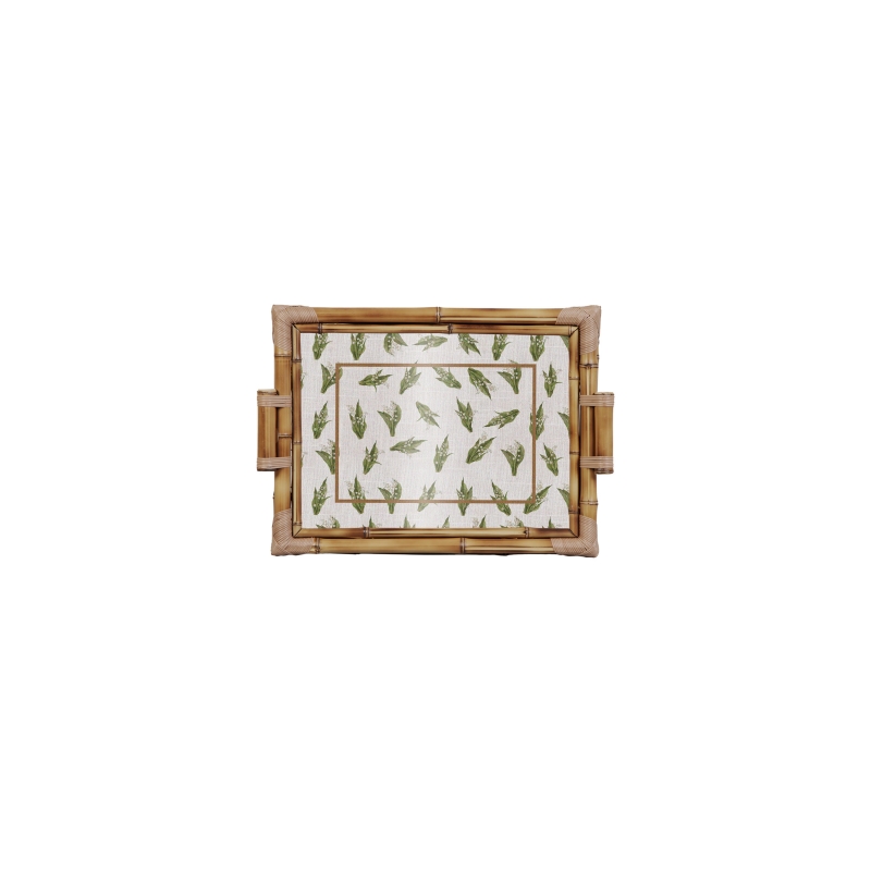 BANDEJA BAMBU DUPLA LILY OF THE VALEY M - Linha Lily of The Valey - 