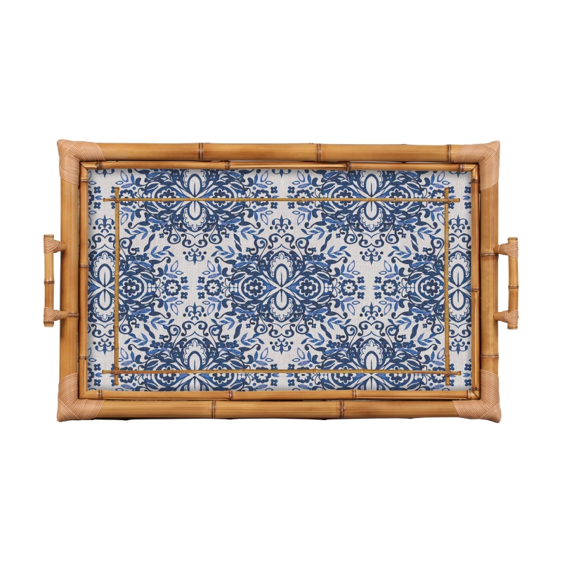 BANDEJA BAMBU DUPLA DOLCE MARE AZUL GG - Linha Dolce Mare - HD - 
