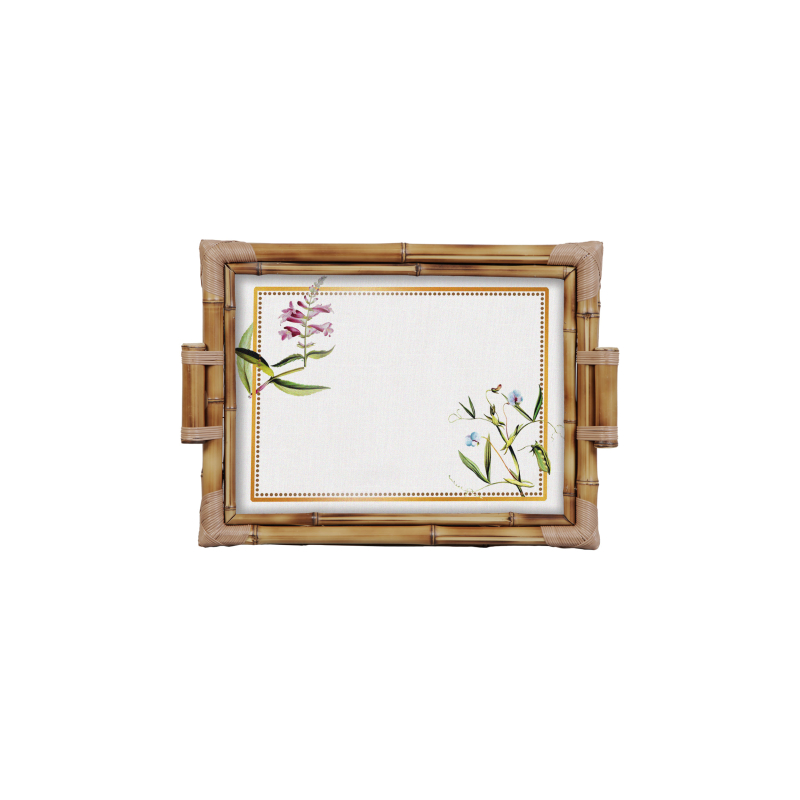 BANDEJA BAMBU DUPLA ROYAL BLOOM G - Linha Royal Bloom - 