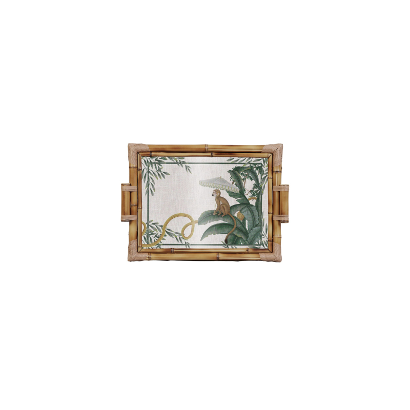 BANDEJA BAMBU DUPLA PLAYFUL MONKEYS M - Linha Playful Monkeys - 