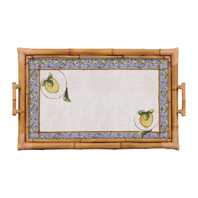BANDEJA BAMBU DUPLA GROVE LEMON AMARELA GG - Linha Grove Lemon - HD - 