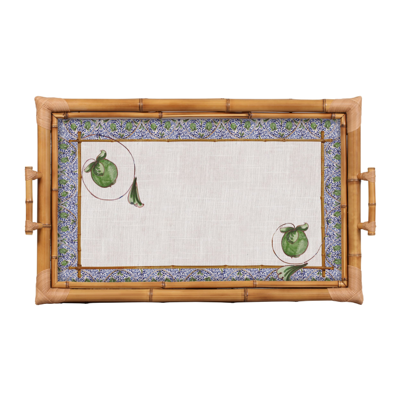 BANDEJA BAMBU DUPLA GROVE LEMON VERDE GG - Linha Grove Lemon - HD - 