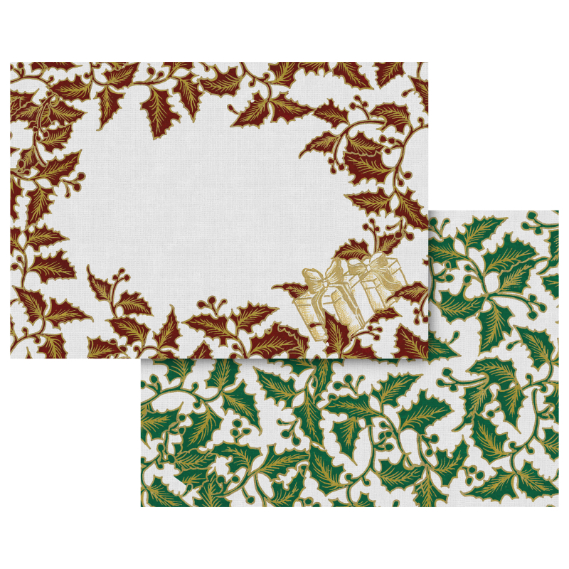 CONJ. JOGO AMERICANO HOLLY GOLDEN VERDE/VERMELHO - Linha -Holly Golden - 