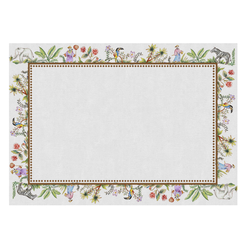 CONJ. JOGO AMERICANO ORIENT BLOOM - Linha Orient Bloom - 