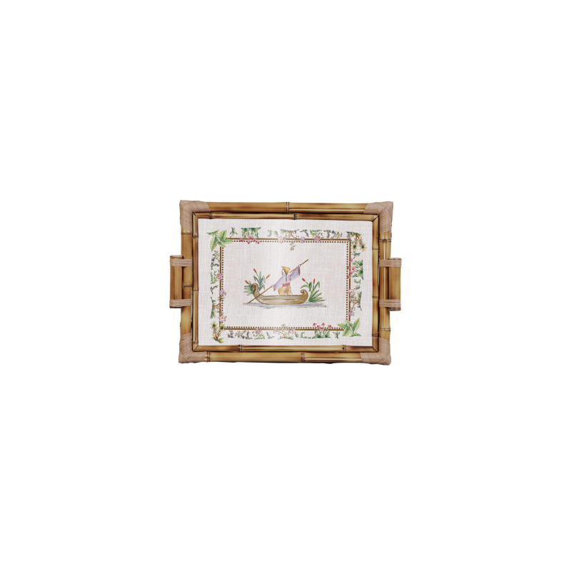 BANDEJA BAMBU DUPLA ORIENT BLOOM M - Linha Orient Bloom - 