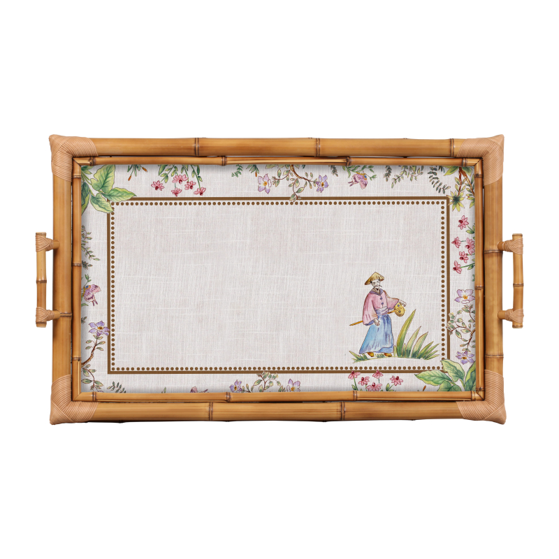 BANDEJA BAMBU DUPLA ORIENT BLOOM GG - Linha Orient Bloom - 