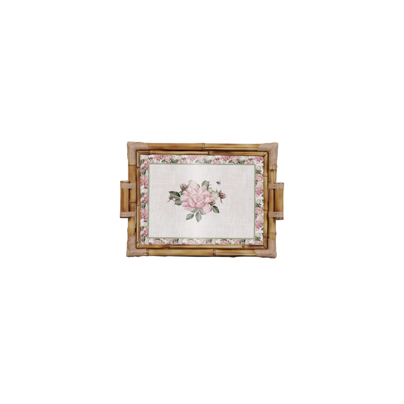 BANDEJA BAMBU DUPLA CLASSIC PEONY M - Linha Classic Peony - HD - 