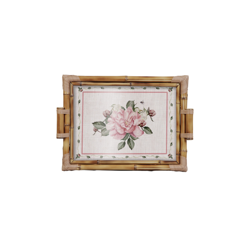 BANDEJA BAMBU DUPLA CLASSIC PEONY G - Linha Classic Peony - HD - 