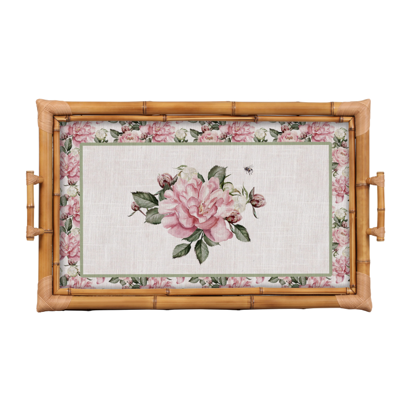 BANDEJA BAMBU DUPLA CLASSIC PEONY GG - Linha Classic Peony - HD - 