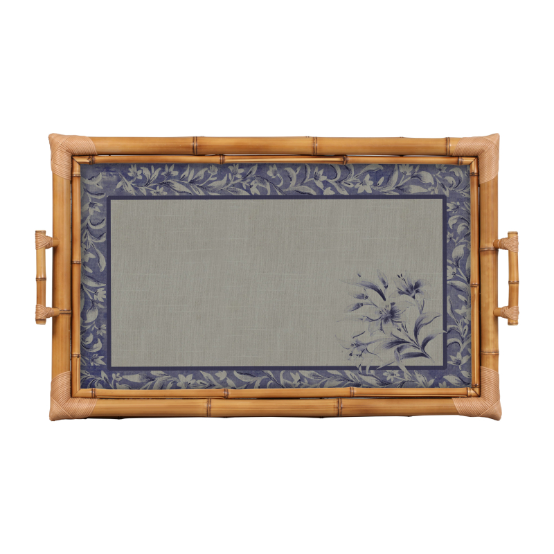 BANDEJA BAMBU DUPLA SOFT BLOOM AZUL GG - Linha Soft Bloom - HD - 