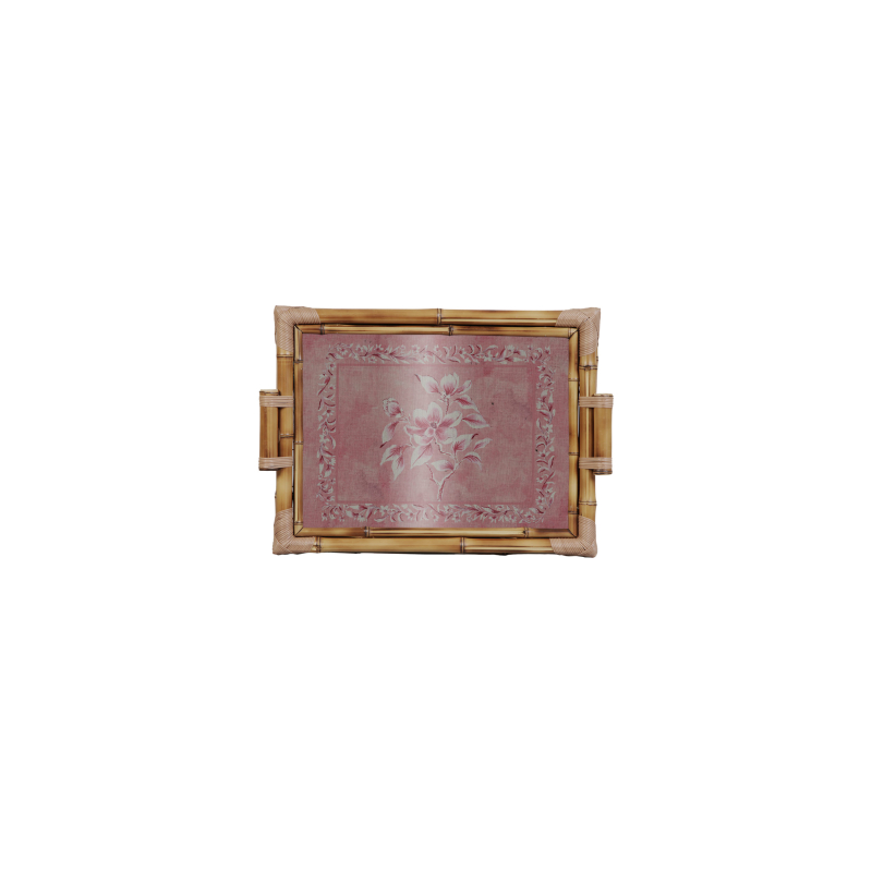 BANDEJA BAMBU DUPLA SOFT BLOOM ROSA M - Linha Soft Bloom - HD - 
