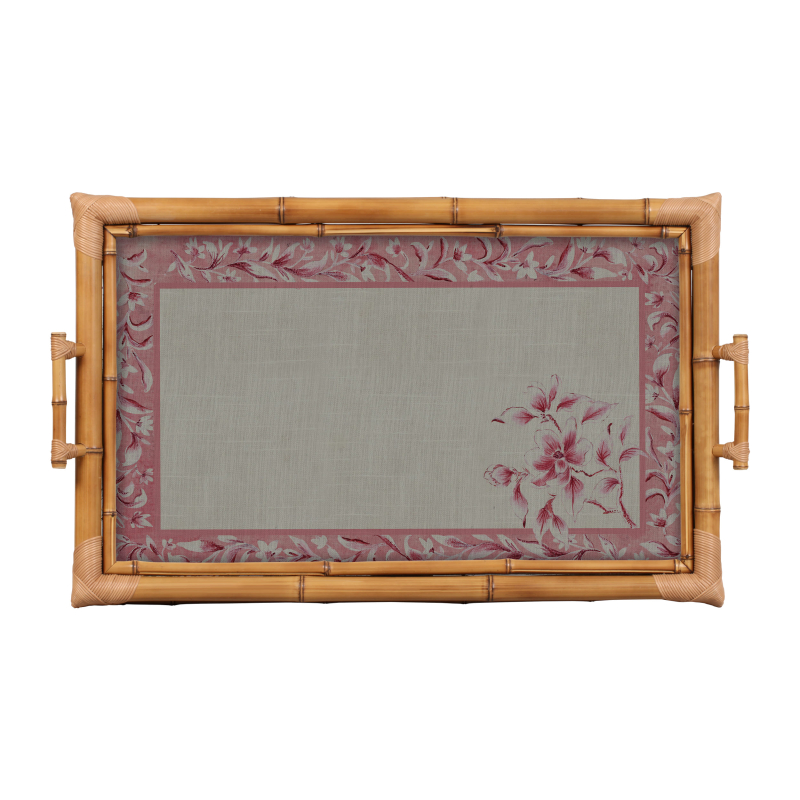 BANDEJA BAMBU DUPLA SOFT BLOOM ROSA GG - Linha Soft Bloom - HD - 