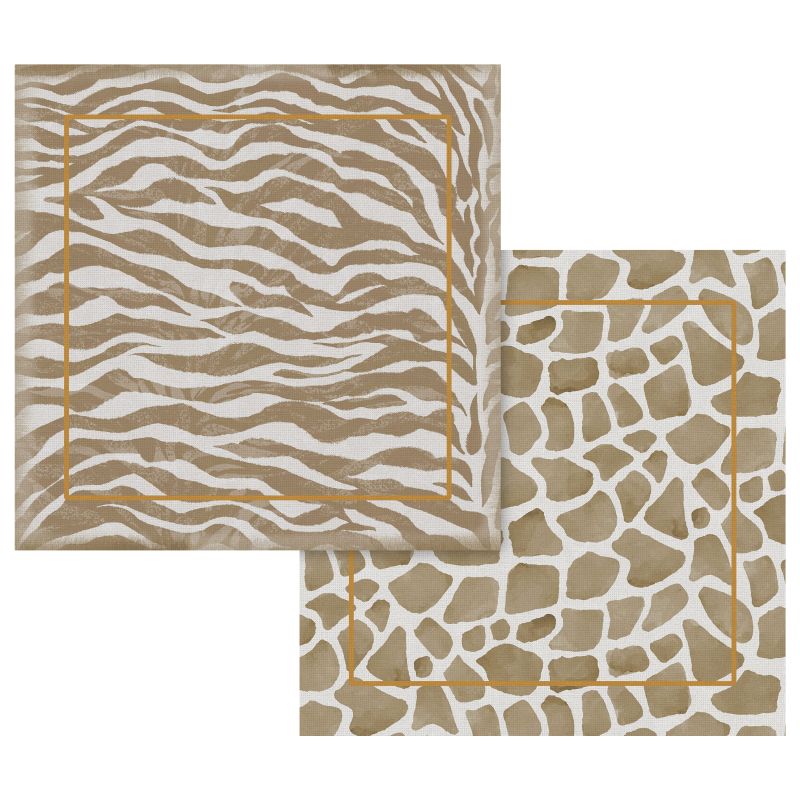 CONJ. GUARDANAPO SAFARI ESTAMPADO - Linha Safari - HD - 
