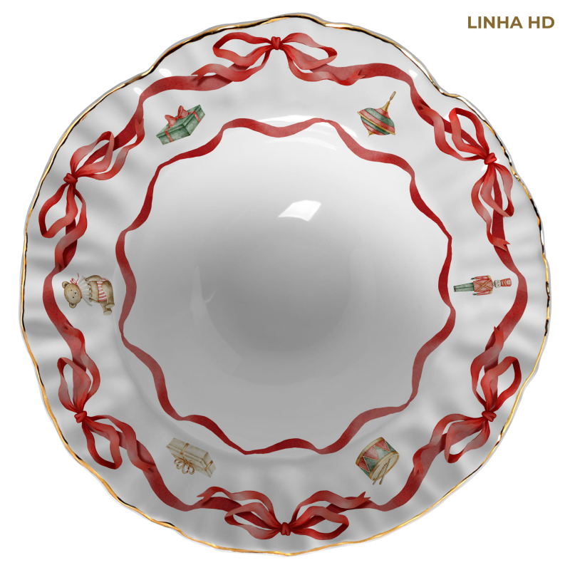 TIGELA GRANDE PIN DE NOEL C/ FILETE OURO - Linha Pin de Noel - HD - 