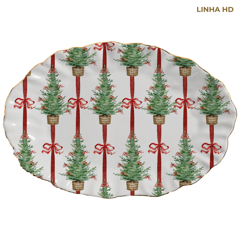 TRAVESSA MEDIA PIN DE NOEL C/ FILETE OURO - Linha Pin de Noel - HD - 