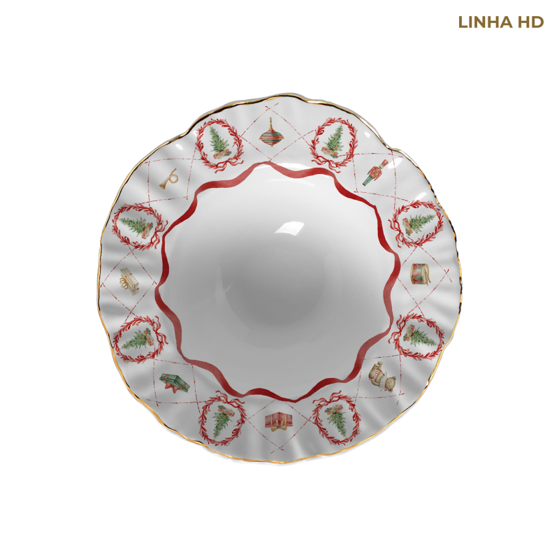 TIGELA MEDIA PIN DE NOEL C/ FILETE OURO - Linha Pin de Noel - HD - 