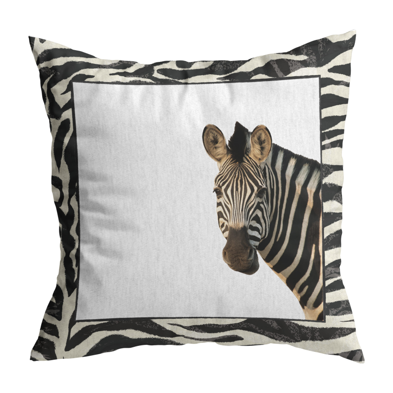 ALMOFADA JUNGLE COLORS ZEBRA - Linha Jungle Colors - HD - 
