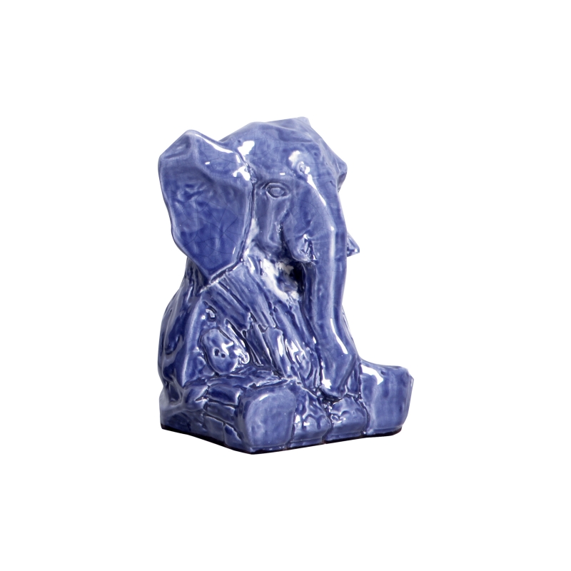 ELEFANTE MEDIO AZUL NOVO -  Objetos para Decoração em cerâmica - 