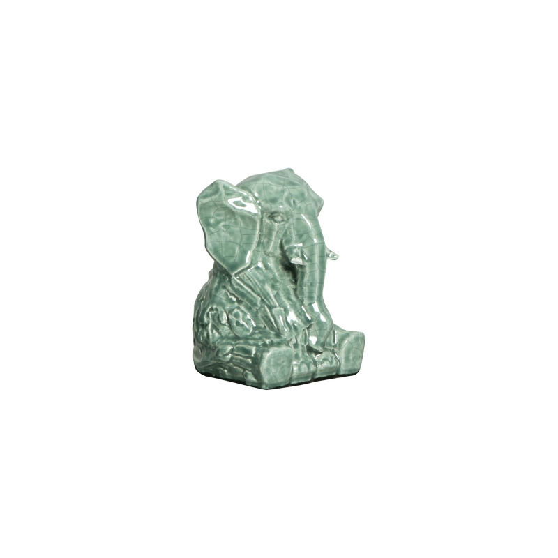 ELEFANTE PEQ VDE FOLHA -  Objetos para Decoração em cerâmica - 