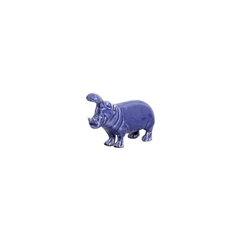 HIPOPOTAMO PEQ AZUL NOVO -  Objetos para Decoração em cerâmica - 