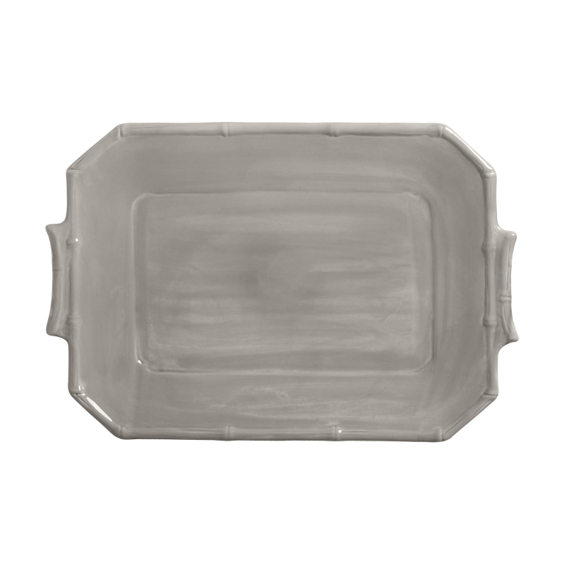 BANDEJA RETANGULAR GRANDE CONCRETO ESMALTE - Linha Lançamentos Decoração - 