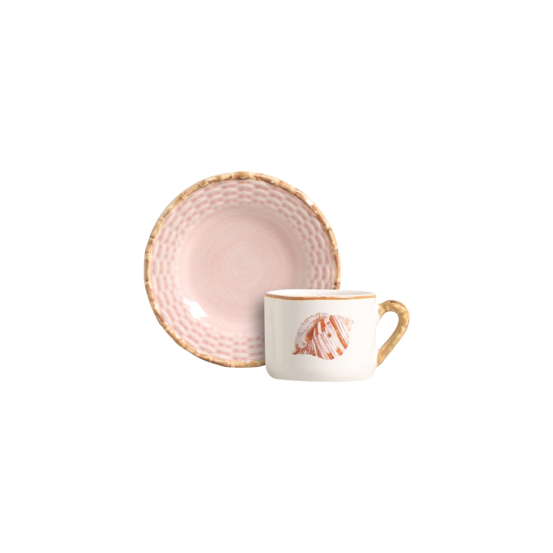 XICARA CAFE COQUILLE ROSA C/ PIRES - Linha Coquille - 