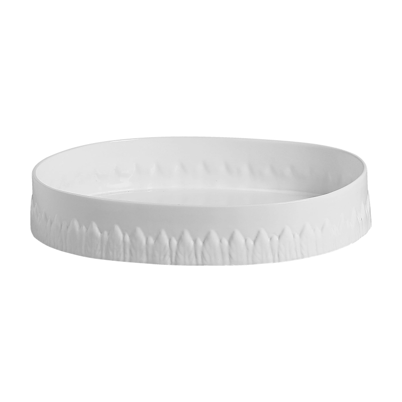 CENTRO DE MESA PALM GRANDE BRANCO ESMALTE - Linha Lançamentos Decoração - 