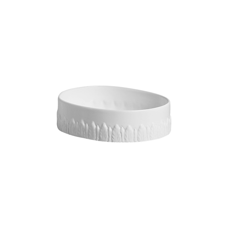 CENTRO DE MESA PALM PEQUENO BRANCO ESMALTE - Linha Lançamentos Decoração - 