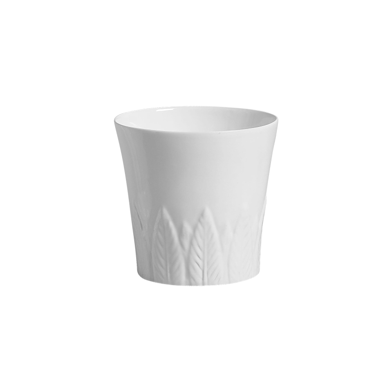 VASO PALM GRANDE BRANCO ESMALTE - Linha Lançamentos Decoração - 