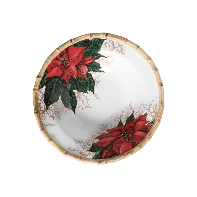 PRATO FUNDO CHRISTMAS FLOWERS - Linha Christmas Flowers - 