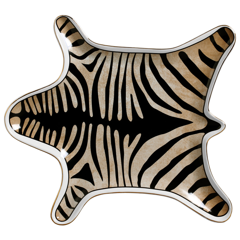 BANDEJA  PELE ZEBRA C/ OURO - Linha Animais 2023 - 