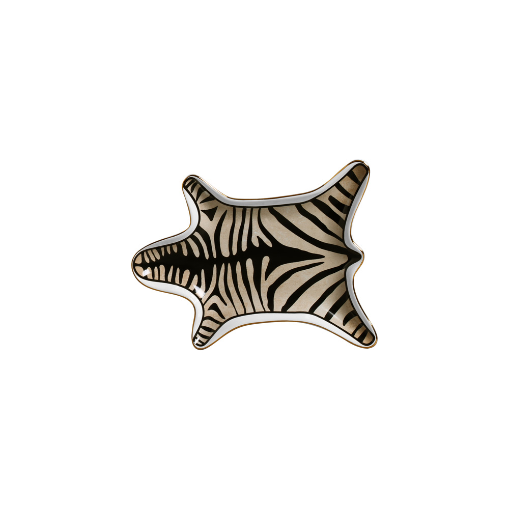 PRATO PAO PELE ZEBRA C/ OURO - Linha Animais 2023 - 