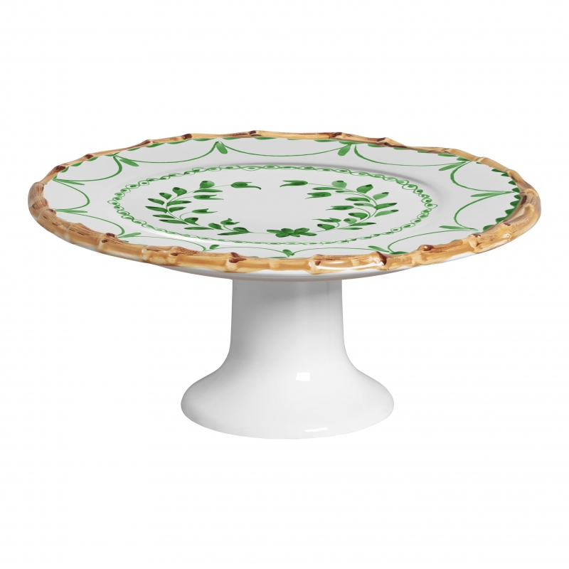 PORTA TORTA COLORFULL HANDMADE VERDE C/ PE - Linha Colorful Handmade - 