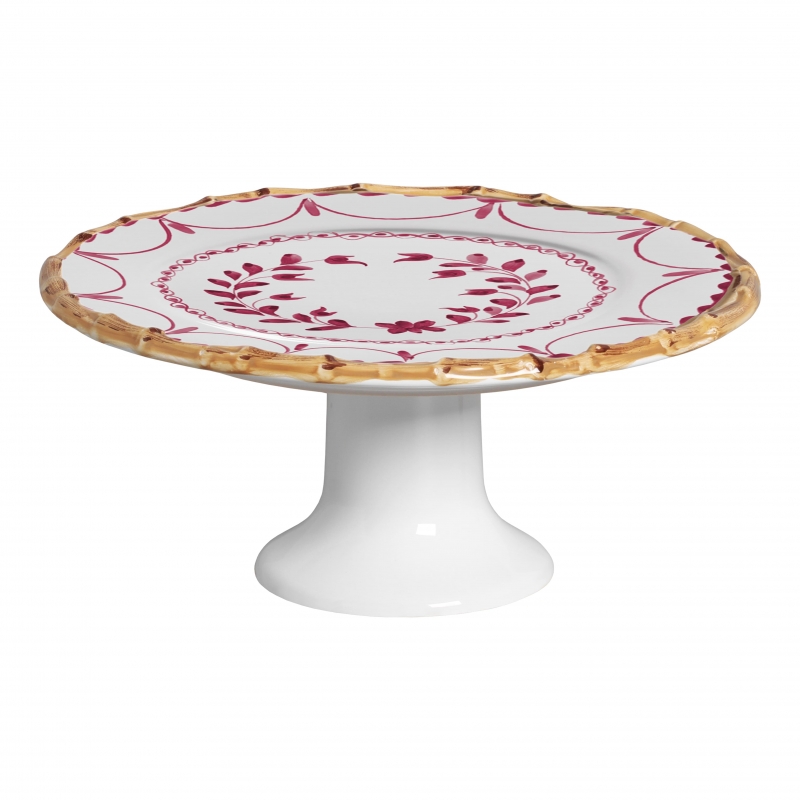 PORTA TORTA COLORFULL HANDMADE ROSA C/ PE - Linha Colorful Handmade - 
