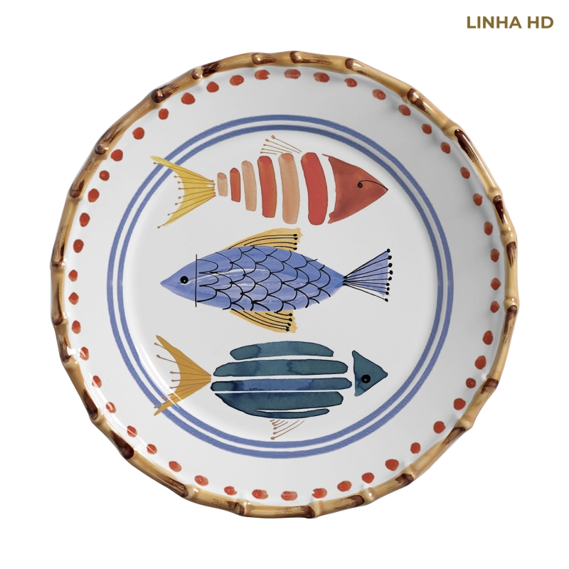 PRATO RASO ESTAMPADO SARDINE - Linha Sardine - HD - 