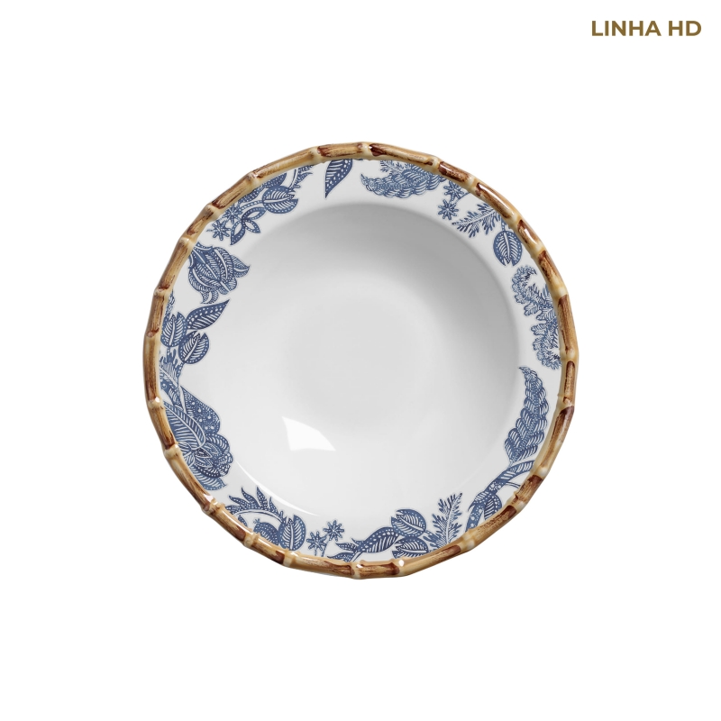PRATO FUNDO FLOWER'S PRINT AZUL - Linha Flower's Print - HD - 
