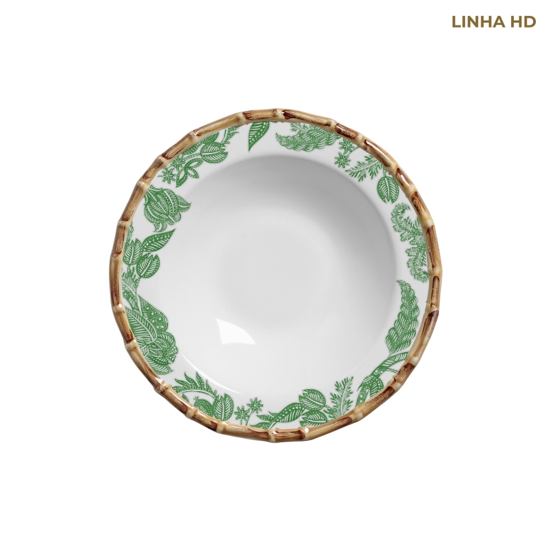 PRATO FUNDO FLOWER'S PRINT VERDE - Linha Flower's Print - HD - 